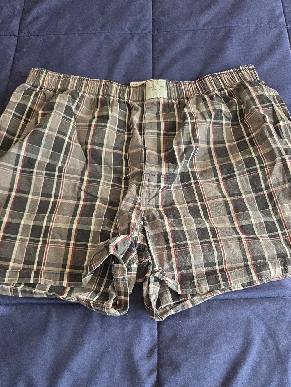 American Eagle Outfitters Plaid Boxers - Black, Gray & Red